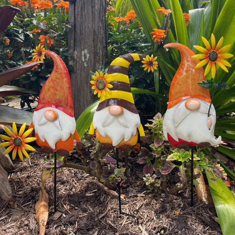 Gnome Flower Friends Garden Stakes