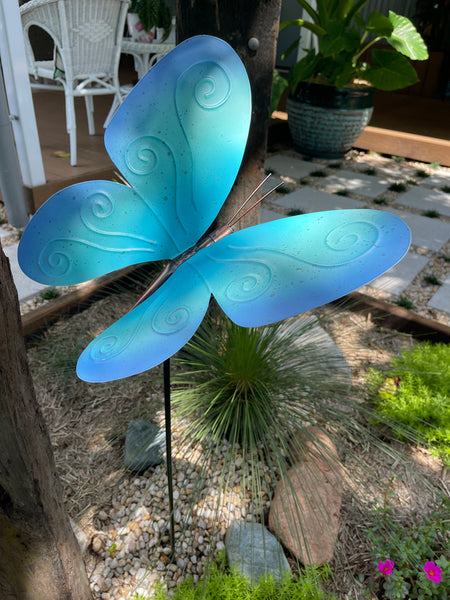 Blue Butterfly Garden Stake