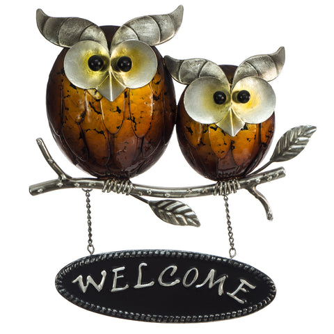 Owls with Welcome Sign