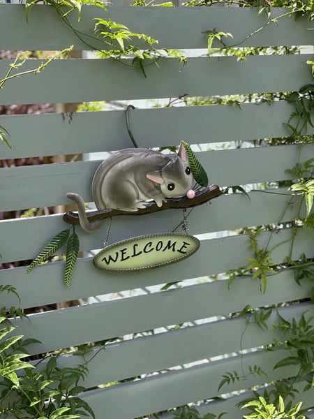 Possum on a Branch with Welcome