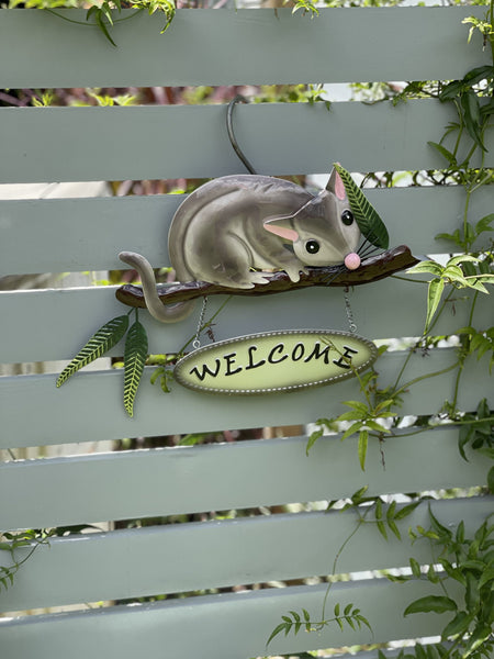 Possum on a Branch with Welcome