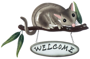 Possum on a Branch with Welcome