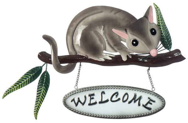 Possum on a Branch with Welcome