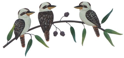 Kookaburra Trio on a Branch